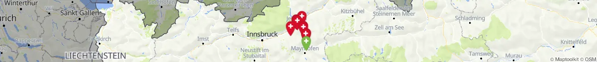 Kartenansicht für Apotheken-Notdienste in der Nähe von Uderns (Schwaz, Tirol)